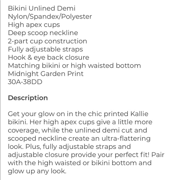 Adore Me Unlined Floral Bikini, 36B / Medium - Picture 4 of 5